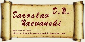 Daroslav Mačvanski vizit kartica